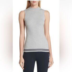 New Rag & Bone Alanna Gray & Navy  Ribbed Tank Top Size Large Retail $225
